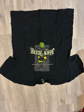 John Deere Black Tee with Green and Yellow Logo